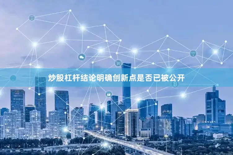 炒股杠杆结论明确创新点是否已被公开